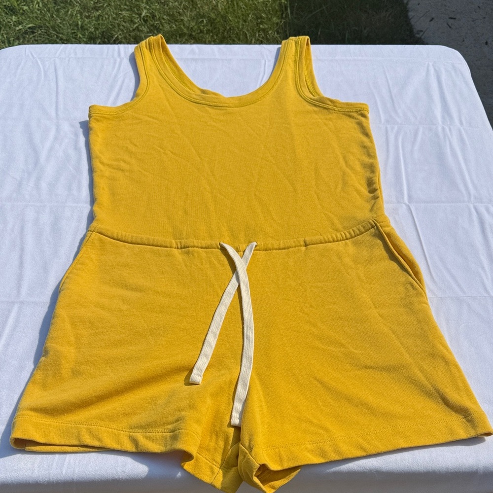 Old Navy Yellow Romper with Drawstring